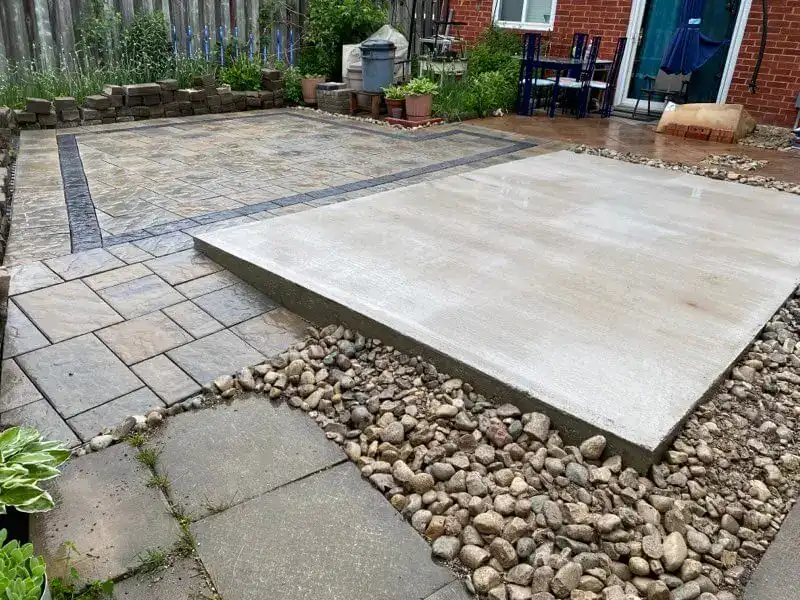 Stone Patio & Concrete Slab