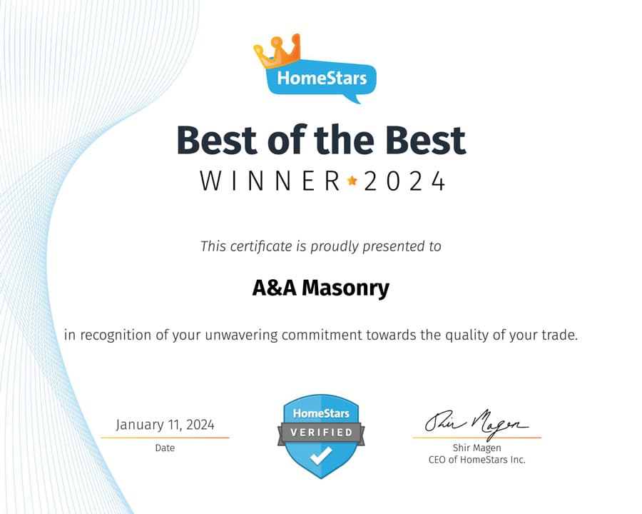 A&A Masonry Best of-the Best 2024
