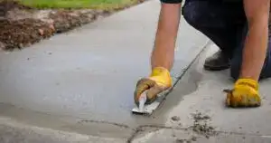 concrete walkway repair closeup