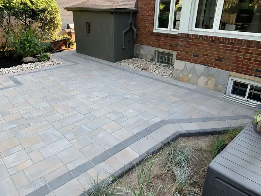 Interlocking stone patio
