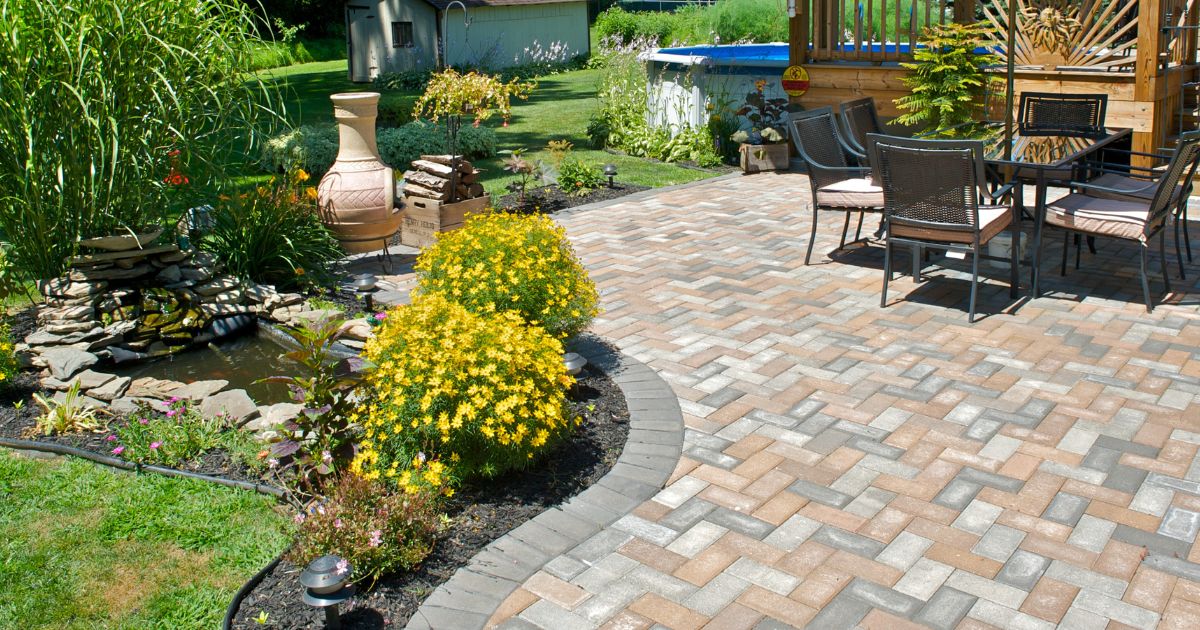 Garden Rocks as Patio Border