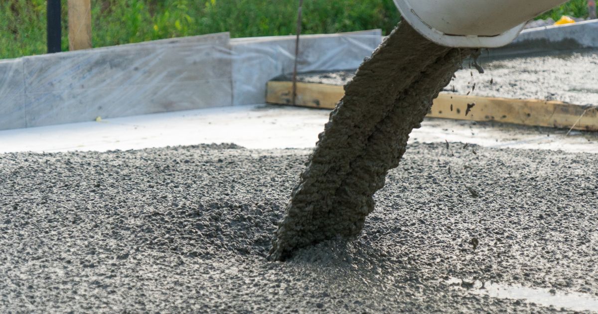 pouring concrete