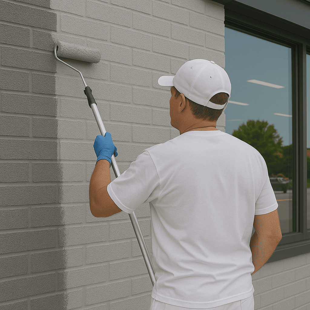 SurGuard masonry coating on commercial brick plaza in St. Catharines