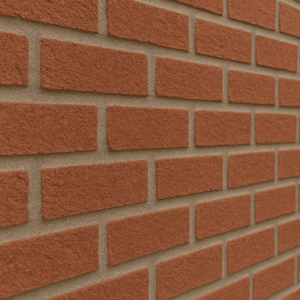 close-up of new mortar joints after tuckpointing an Oakville brick wall