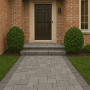 Interlocked stone walkway entrance
