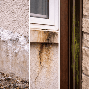 Moisture damage details in Aurora house