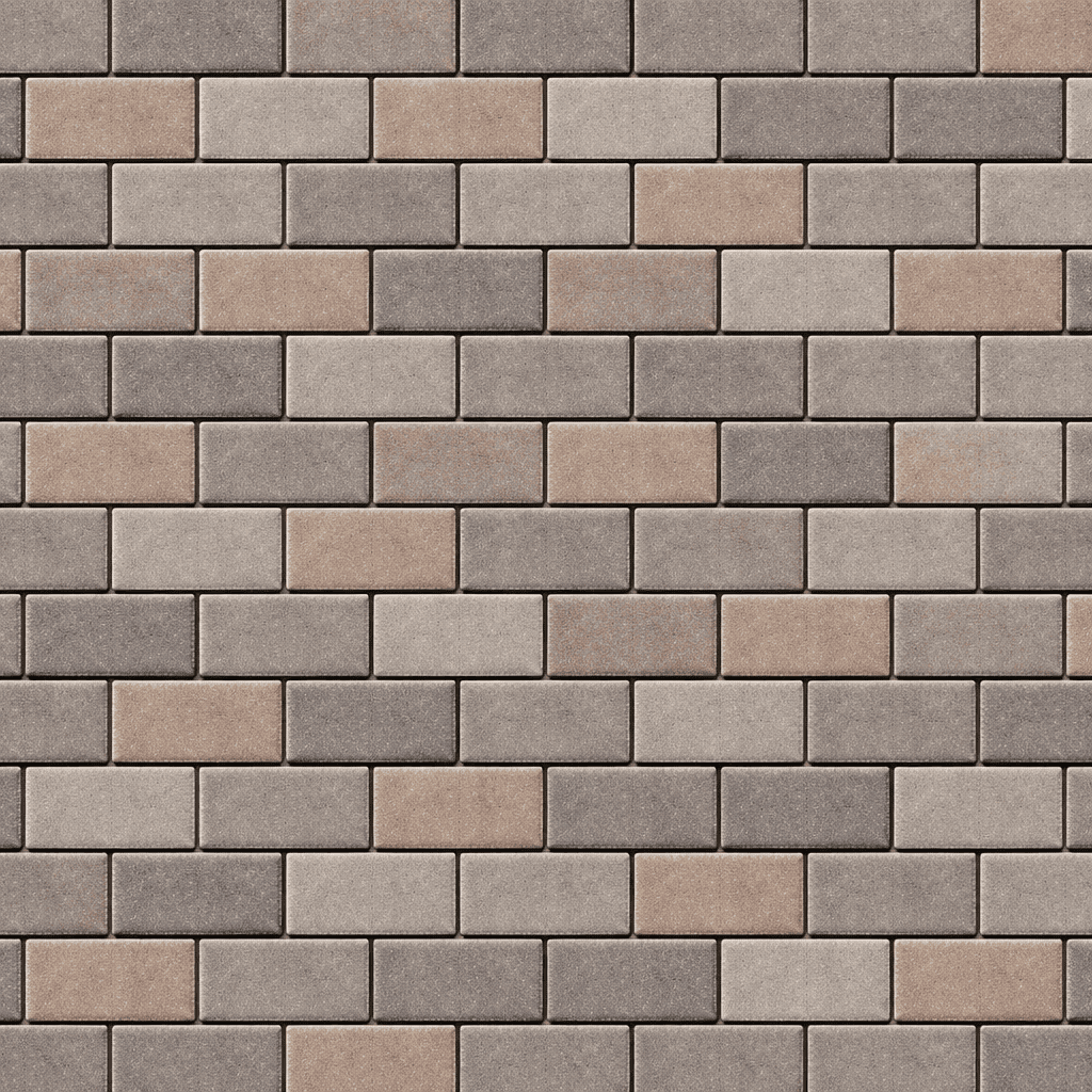 Interlocking pavers in running bond pattern