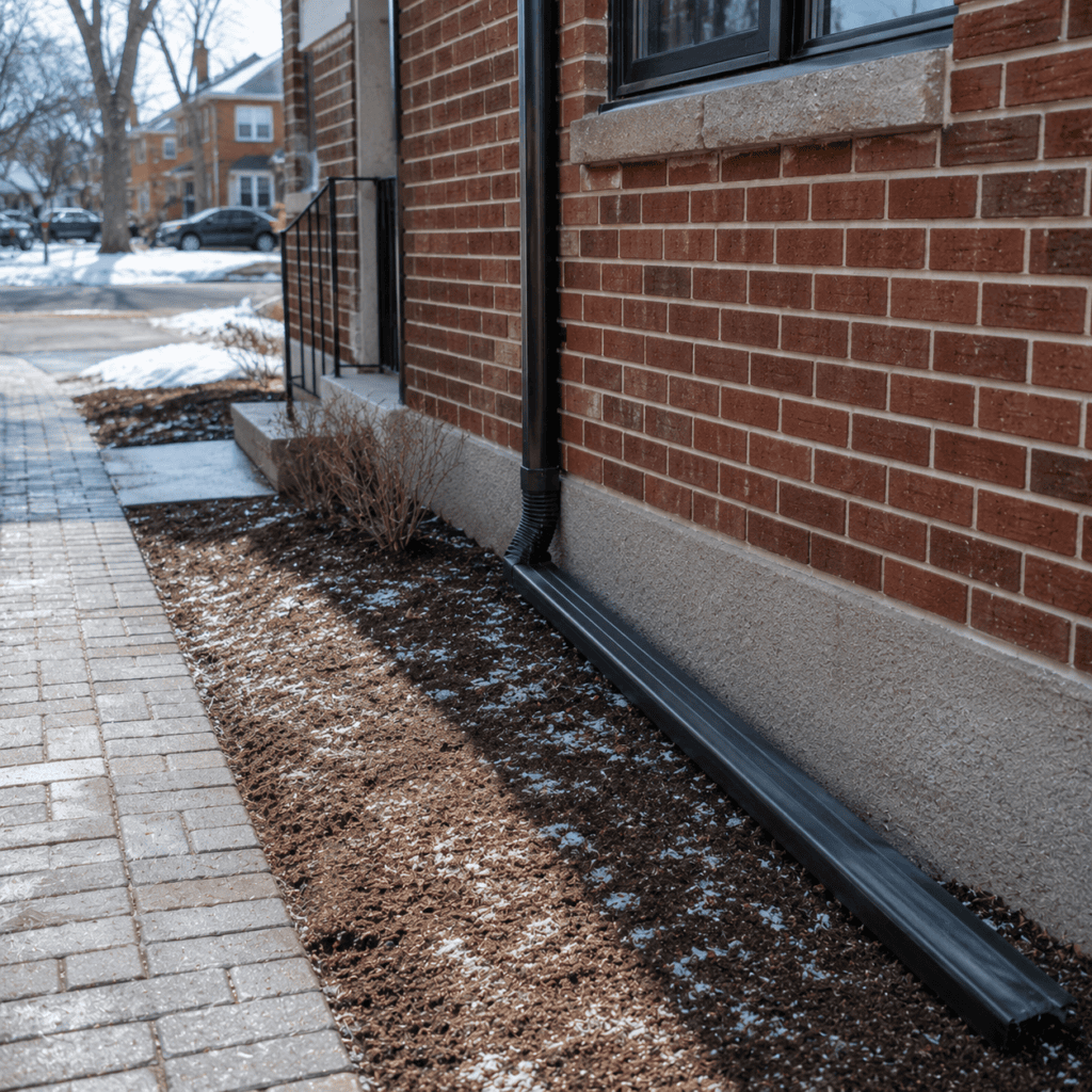 Proper drainage helping reduce repeat masonry freeze damage around a Toronto home