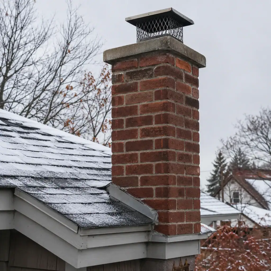 Brick chimney inspection before winter on a Toronto home