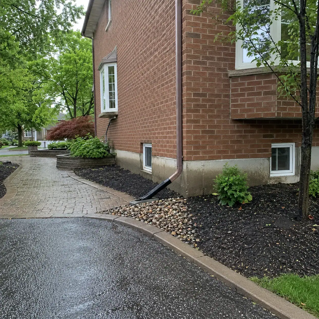 Foundation drainage conditions around a Thornhill Ontario home