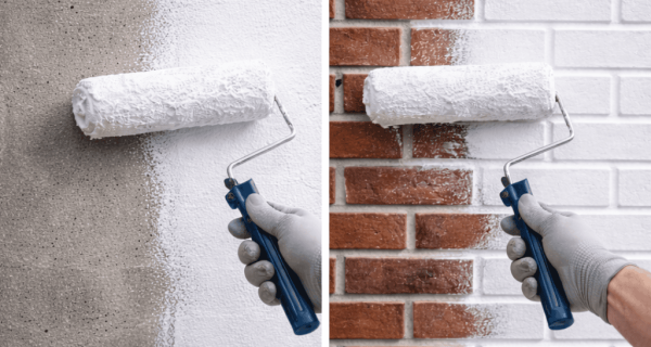 Dual wall painting comparison shot