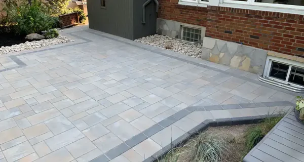 Interlocking stone patio