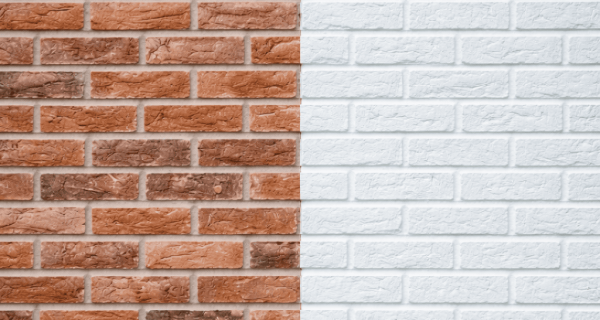 Red and cream-blue brick division