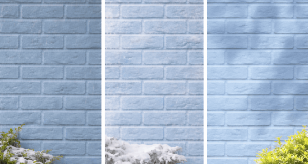 Weathered brick wall triptych
