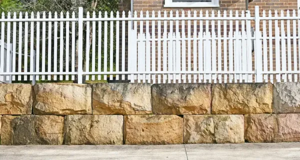 armour stone lime stone block wall