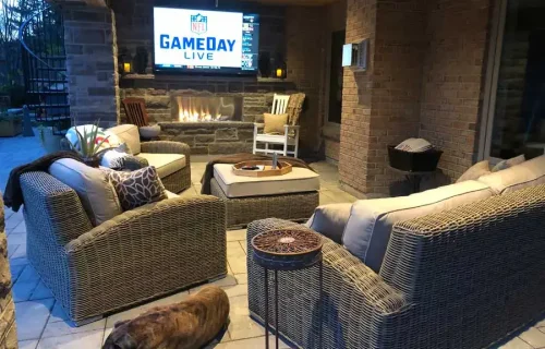 Outdoor Stone Fireplace