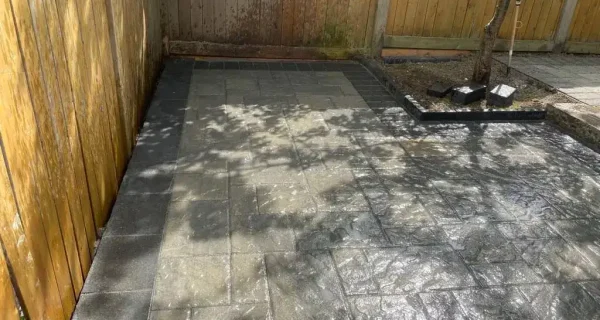 Stone Patio, Interlocking stone backyard in Vaughan