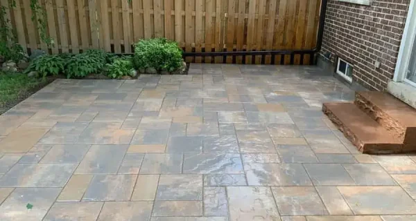 Interlocking stone patio in Woodbridge